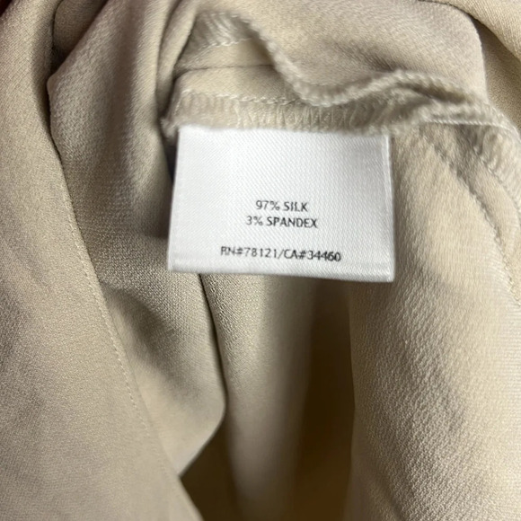 EILEEN FISHER Silk Blend Cream Tan Sleeveless Blouse - Picture 7 of 9